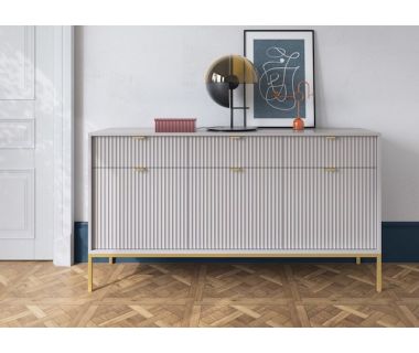 Комод Perfect Нова/Nova 3-дверний з 3 ящиками та золотими ніжками KSZ154 Сірий (PFH-091243)