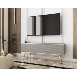 Тумба під телевізор Perfect Оро/Oro 2-дверна із золотими ніжками RTV135 MDF Сірий (PFH-091330)