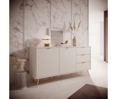 Комод Perfect Ланте/Lante 2-дверный с 3 ящиками и золотыми ножками 2D3S/163 Беж (PFH-091180)