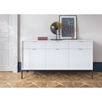 Комод Perfect Новий/Nova 3-дверний з 3 ящиками та чорними ніжками KSZ154 Білий (PFH-091240)