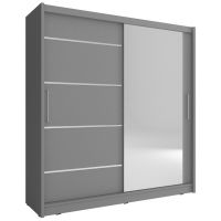 Шкаф-купе Мая I Алю / Maja I Alu 180 2-дверная с зеркалом Графит (PFH-091784)