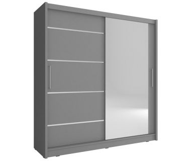 Шкаф-купе Мая I Алю / Maja I Alu 180 2-дверная с зеркалом Графит (PFH-091784)