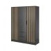 Шафа для одягу Perfect Неллі / Nelly 3D 3-дверна Графіт/дуб артизан (PFH-091853)