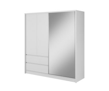 Шафа напівкупе Perfect Сара/Sara 200 3-дверна з дзеркалом Біла (PFH-091746)