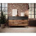 Комод Perfect Мілтон / Milton з 6 ящиками 6S/138 Каштан/антрацит (PFH-091081)