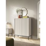 Комод высокий Perfect Новая/Nova 2-дверный с черными ножками K104 Кашемир (PFH-091236)