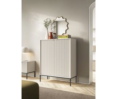 Комод высокий Perfect Новая/Nova 2-дверный с черными ножками K104 Кашемир (PFH-091236) Комод высокий Perfect Новая/Nova 2-дверный с черными ножками K104 Кашемир (PFH-091236)