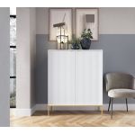 Комод високий Perfect Нова/Nova 2-дверний із золотими ніжками K104 Білий (PFH-091233)