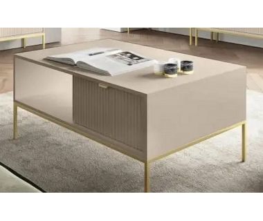 Стіл журнальний Perfect Нова/Nova з 2 ящиками та золотими ніжками L104 Кашемір (PFH-091259)