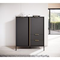 Комод високий Perfect Ларс/Lars 2-дверний з 2 ящиками 2D2S/104 Антрацит (PFH-091020)