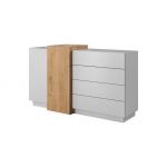 Комод Perfect 3Д/3D 2-дверный с 4 ящиками 2D4S/160 Белый/дуб крафт золотой (PFH-091040)