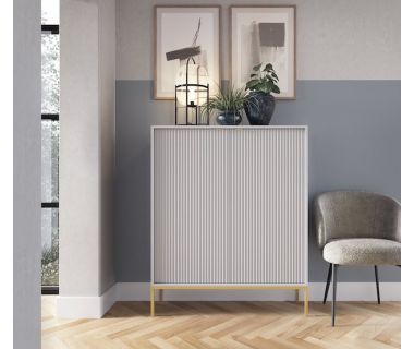 Комод высокий Perfect Новая/Nova 2-дверный с золотыми ножками K104 Серый (PFH-091235) Комод высокий Perfect Новая/Nova 2-дверный с золотыми ножками K104 Серый (PFH-091235)