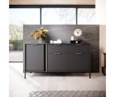 Комод Perfect Ларс/Lars 3-дверный с 2 ящиками 3D2S/153 Антрацит (PFH-091021)