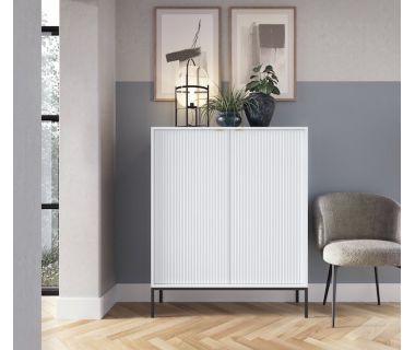 Комод высокий Perfect Новая/Nova 2-дверный с черными ножками K104 Белый (PFH-091232) Комод высокий Perfect Новая/Nova 2-дверный с черными ножками K104 Белый (PFH-091232)