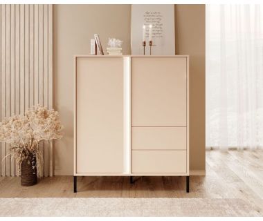 Комод высокий Perfect Даст/Dast 2-дверный с 2 ящиками 2D2S/104 Беж (PFH-091005)