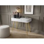 Стол туалетный Perfect Зова/Zova с 2 ящиками и золотыми ножками T103 Белый (PFH-091299)