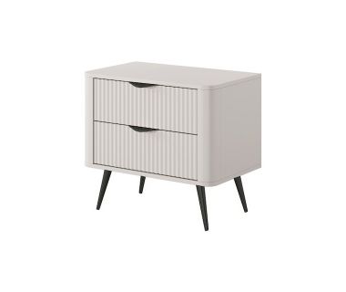 Тумба приліжкова Perfect Ланте/Lante з 2 ящиками та чорними ніжками 2S Беж (PFH-091185)
