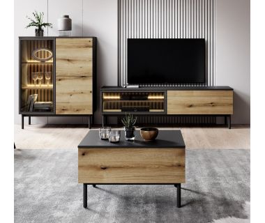 Стенка Perfect Ланг/Lang C Черный/дуб эвок (PFH-091648) Стенка Perfect Ланг/Lang C Черный/дуб эвок (PFH-091648)