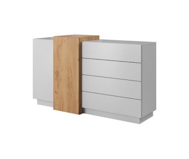 Комод Perfect 3Д/3D 2-дверный с 4 ящиками 2D4S/160 Белый/дуб крафт золотой (PFH-091040)