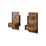 Тумби ліжкові 2 шт. з підсвічуванням Perfect Мілтон / Milton з 2 ящиками 1S/49 Каштан/антрацит (PFH-091082)