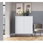 Комод високий Perfect Нова/Nova 2-дверна з чорними ніжками K104 Білий (PFH-091232)