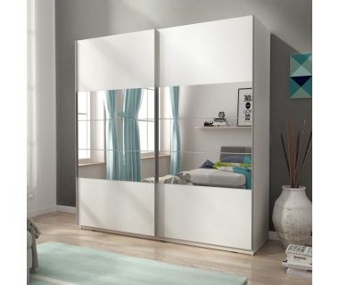 Шкаф-купе Perfect Мика I/Mika I 200 2-дверный с зеркалом Белый (PFH-091750)