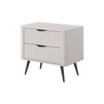 Тумба приліжкова Perfect Ланте/Lante з 2 ящиками та чорними ніжками 2S Беж (PFH-091185)