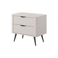 Тумба приліжкова Perfect Ланте/Lante з 2 ящиками та чорними ніжками 2S Беж (PFH-091185)