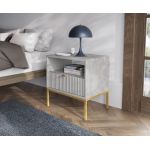 Тумба приліжкова Perfect Нова/Nova з 1 ящиком та золотими ніжками S54 Сірий (PFH-091257)