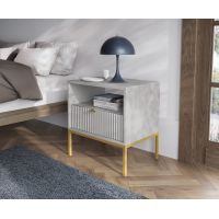 Тумба приліжкова Perfect Нова/Nova з 1 ящиком та золотими ніжками S54 Сірий (PFH-091257)
