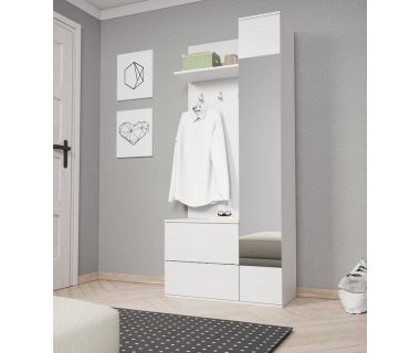 Прихожая с зеркалом Perfect Грин/Green 3-дверная Белая (PFH-091310)