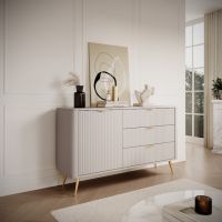 Комод Perfect Ланте/Lante 1-дверний з 3 ящиками та золотими ніжками 1D3S/138 Біж (PFH-091116)