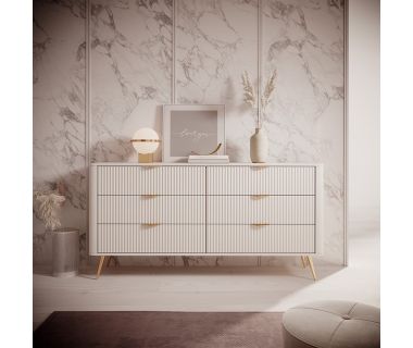 Комод Perfect Ланте/Lante с 6 ящиками и золотыми ножками 6S/163 Беж (PFH-091105)