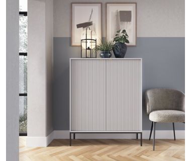 Комод высокий Perfect Новая/Nova 2-дверный с черными ножками K104 Серый (PFH-091234) Комод высокий Perfect Новая/Nova 2-дверный с черными ножками K104 Серый (PFH-091234)