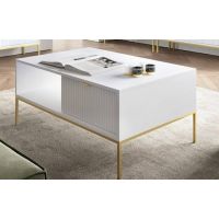 Стол журнальный Perfect Новая/Nova с 2 ящиками и золотыми ножками L104 Белый (PFH-091249)