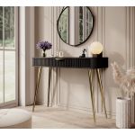 Стол туалетный Perfect Ланте/Lante 1S/100 с 1 ящиком и золотыми ножками Черный (PFH-091196)