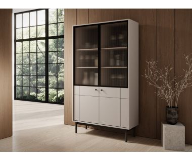 Витрина Perfect Джапанди / Japandi WT104 2-дверная Кашемир (PFH-091472)