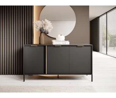 Комод Perfect Ларс/Lars 3-дверный 3D/153 Антрацит (PFH-091018)