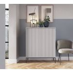 Комод високий Perfect Нова/Nova 2-дверна з чорними ніжками K104 Сірий (PFH-091234)