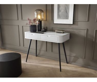 Стіл туалетний Perfect Зова/Zova з 2 ящиками та чорними ніжками T103 Білий (PFH-091298)