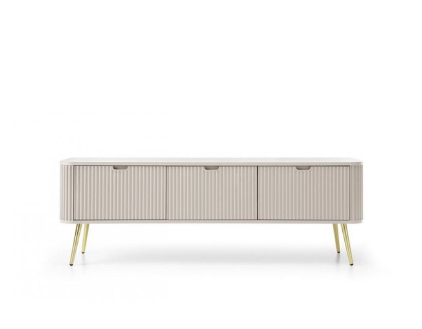 Тумба під телевізор Perfect Зова/Zova 3-дверна із золотими ніжками RTV168 Кашемір (PFH-091275)