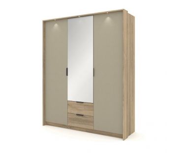 Шкаф для одежды Perfect Летто / Letto 3D2S/165 3-дверный Дуб терра темный/серый каменный (PFH-092040)