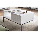Стіл журнальний Perfect Нова/Nova з 2 ящиками та чорними ніжками L104 Білий (PFH-091248)
