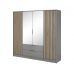 Шкаф для одежды Perfect Нелли / Nelly 4D 4-дверный с зеркалом Серый/дуб артизан (PFH-091863)