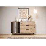 Комод Perfect Талли / Tally 1-дверный с 3 ящиками 1D3S/138 Дуб артизан/антрацит (PFH-091096)