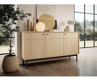 Комод Perfect Джапанді / Japandi K154 3-дверний Дуб Лінеа (PFH-091464)