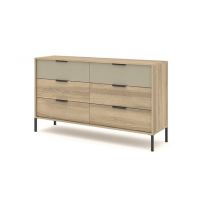 Комод Perfect Летто / Letto 6S/153 з 6 ящиками Дуб терра темний/сірий кам'яний (PFH-092037)