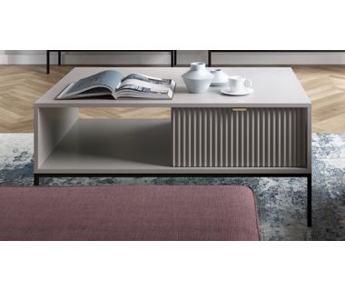 Стол журнальный Perfect Новая/Nova с 2 ящиками и черными ножками L104 Серый (PFH-091250)