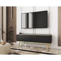 Тумба під телевізор Perfect Оро/Oro 2-дверна із золотими ніжками RTV135 Чорний (PFH-091317)