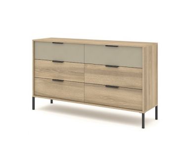 Комод Perfect Летто / Letto 6S/153 с 6 ящиками Дуб терра темный/серый каменный (PFH-092037)